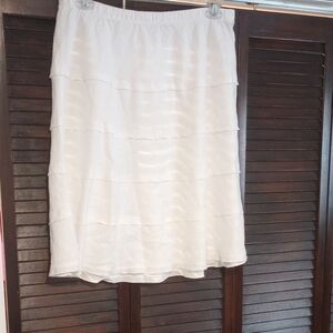 Soft Surroundings White Tiered A-Line Skirt
